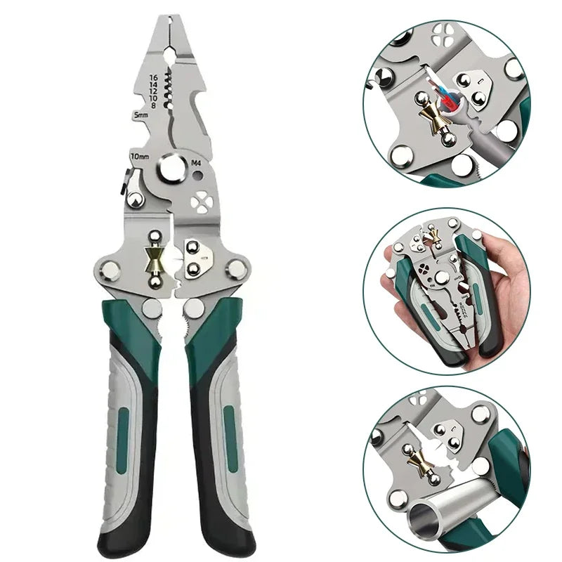 Foldable Wire Stripper Pulley Design Multi-Function Electrician Wire Splitter Wire Winding Pliers Crimping Pliers Hand Tool
