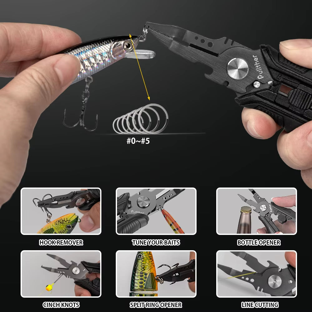 Pullther Fishing Pliers，Fishing Equipment，Fishing Gear，Multifunctional Fishing Line Scissor，Fishing Tools Fishing Hook Remov